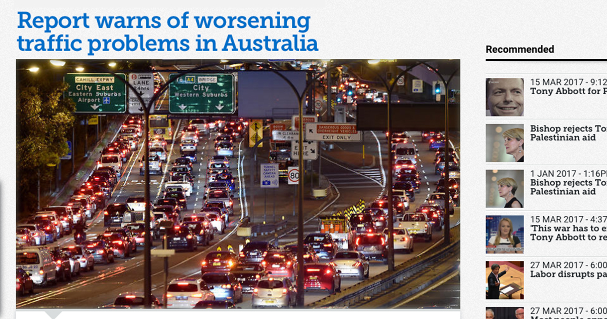 Sydney traffic jam